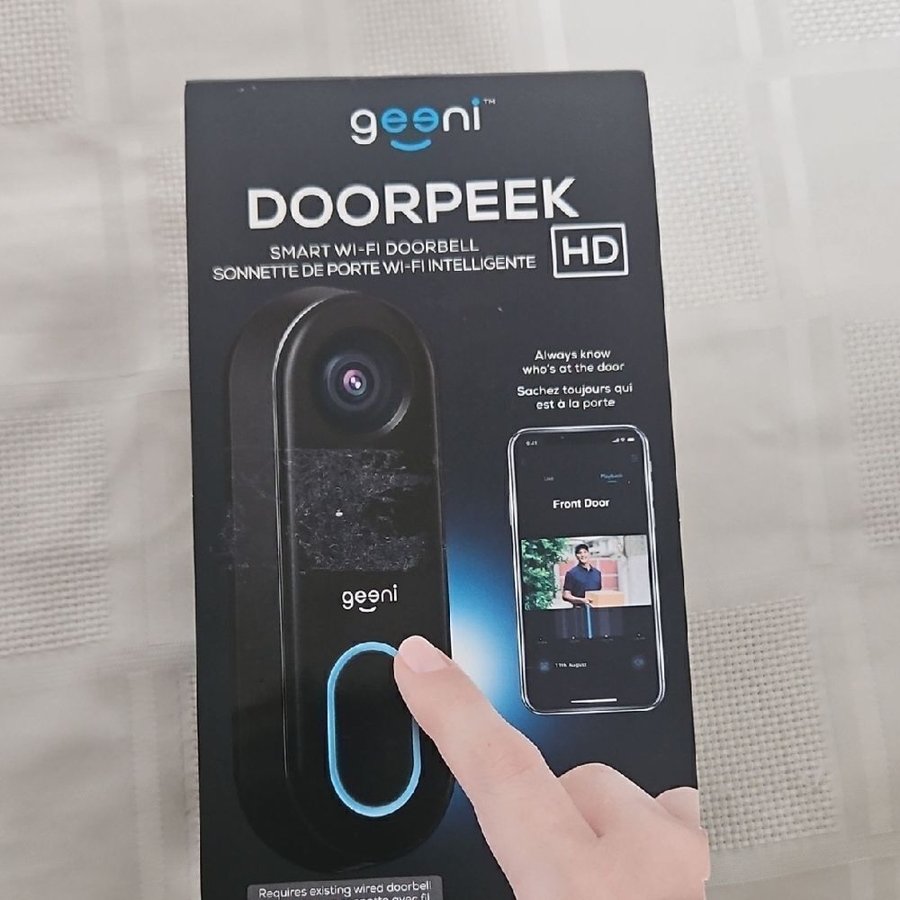 HOST PICK Geeni Doorpeek Smart Wi-Fi Doorbell - Black - Picture 16 of 16